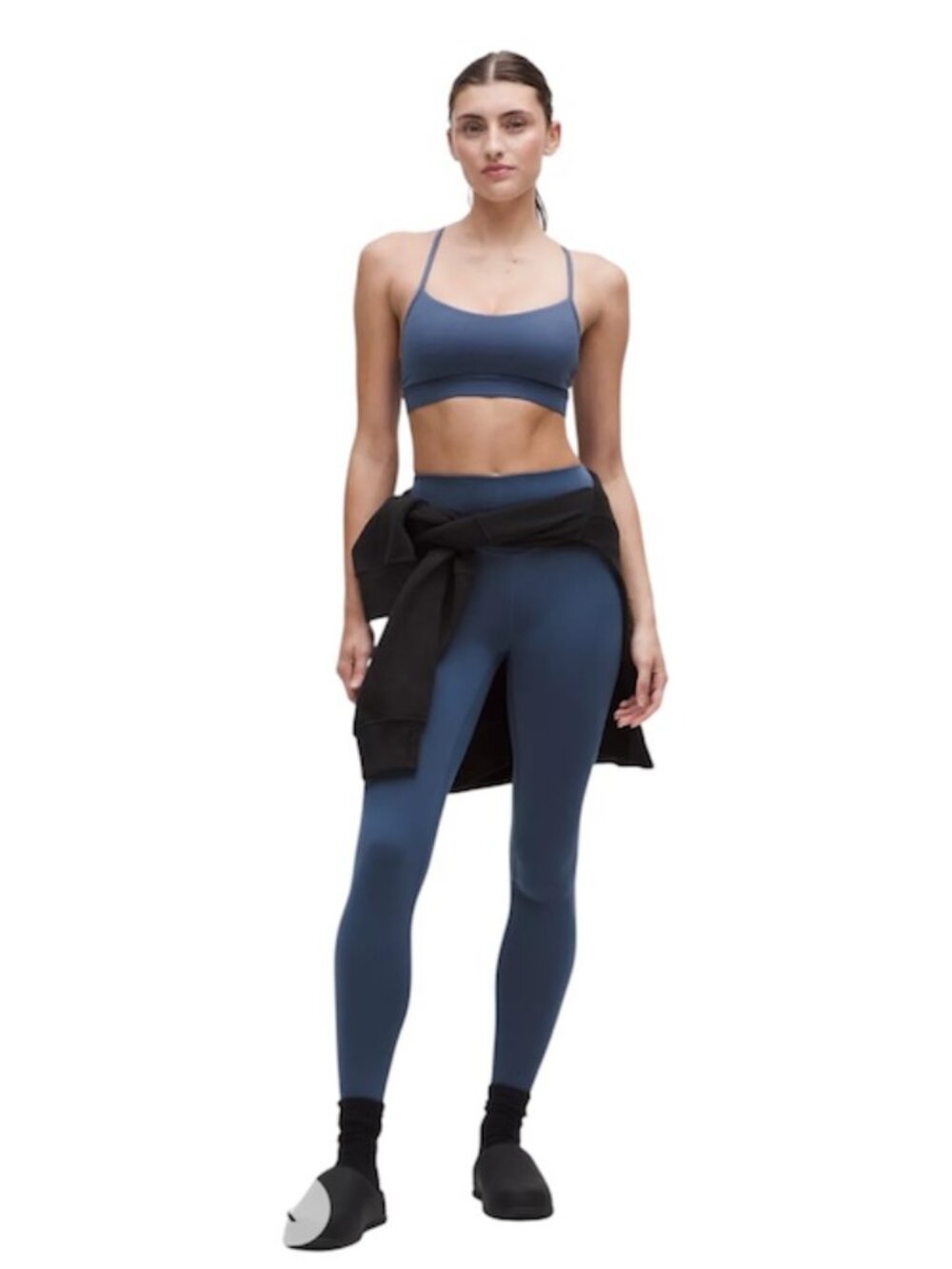 BNWT Sz 8 Lululemon Wunder Under SmoothCover High-Rise Tight 28" Blue Twill